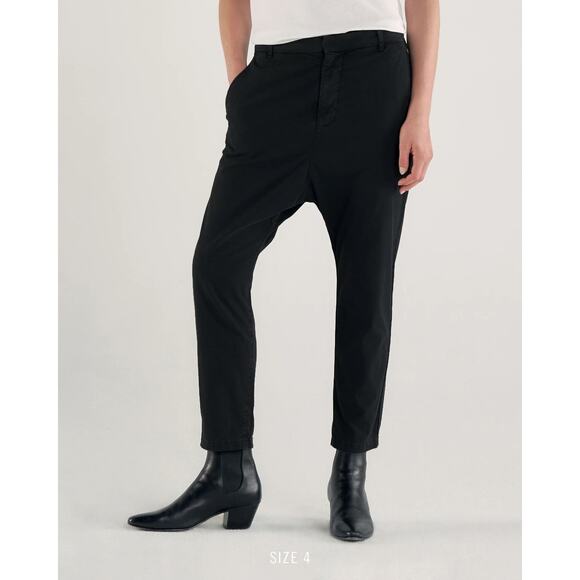 Nili Lotan Mid Rise Wool Paris Cropped Pant Black Size 6 Black NWT